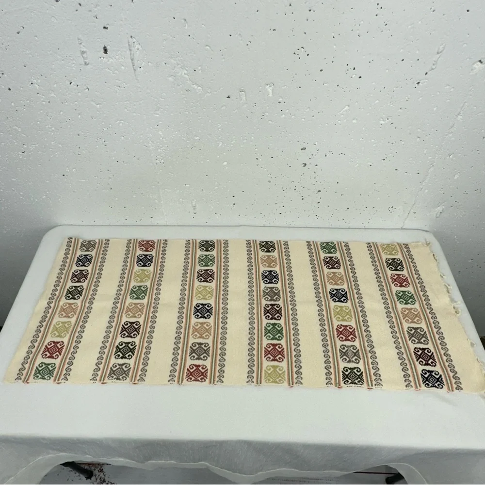 Mexican Southwest Backstrap Loom Table Runner 74 x 14.2”